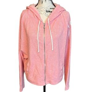 Victoria's Secret Soft Hoodie Sweatshirt Zip Up Angel 10 Pink and White Size L